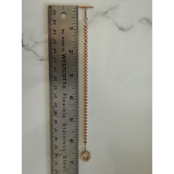 RARE Tiffany & Co. Rubedo Metal Rose Gold Color Ball Bead Toggle Chain Bracelet - Picture 11 of 12